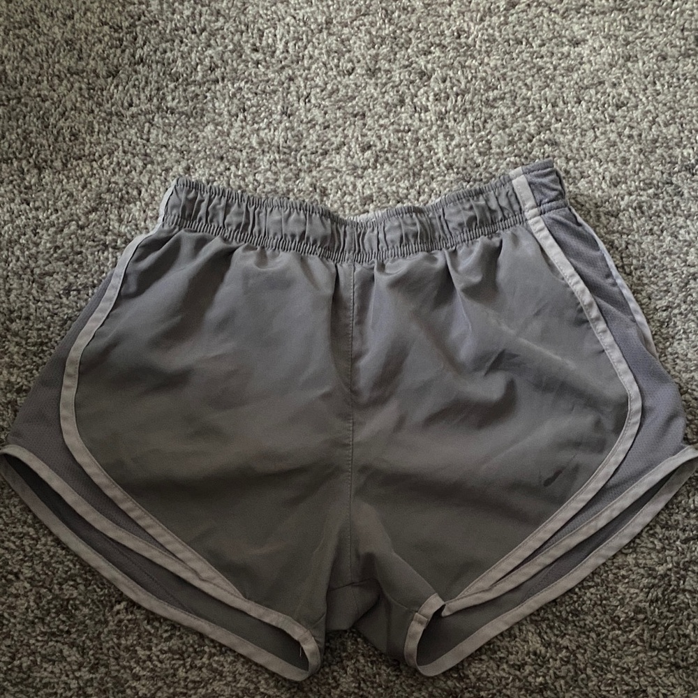 Nike Women's Gray Athletic Running Shorts with Contrast Trim